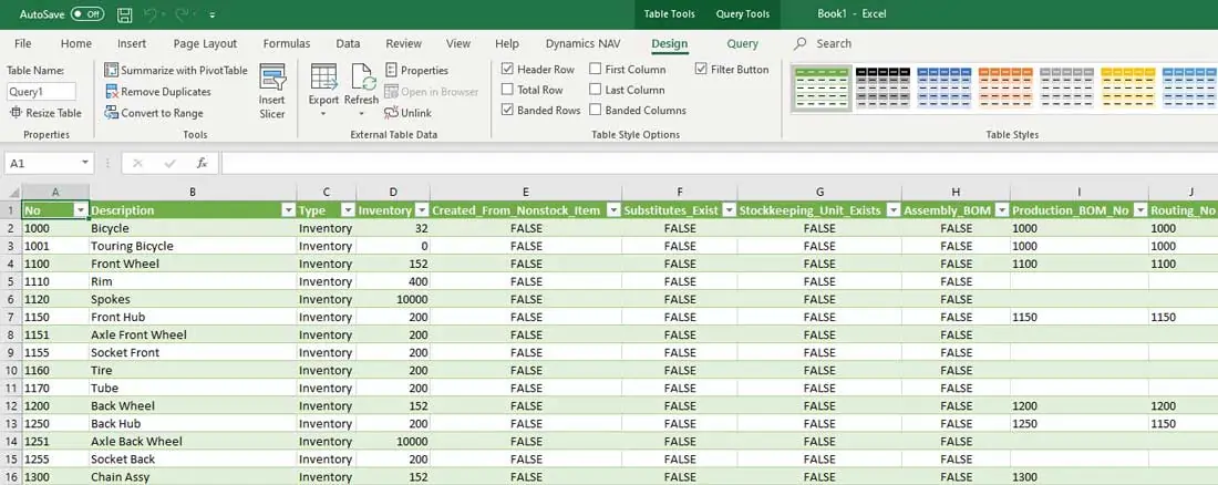 Using OData with Business Central pulling OData with Business Central into an excel sheet