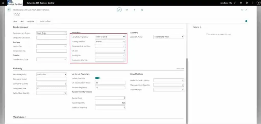 2021 Business Central Manufacturing Features Round Up Business Central SKU With Manufacturing Factors