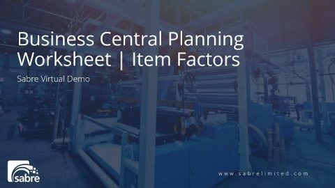 Business Central Planning Worksheet