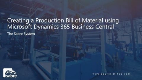 Production Bills of Material in Business Central